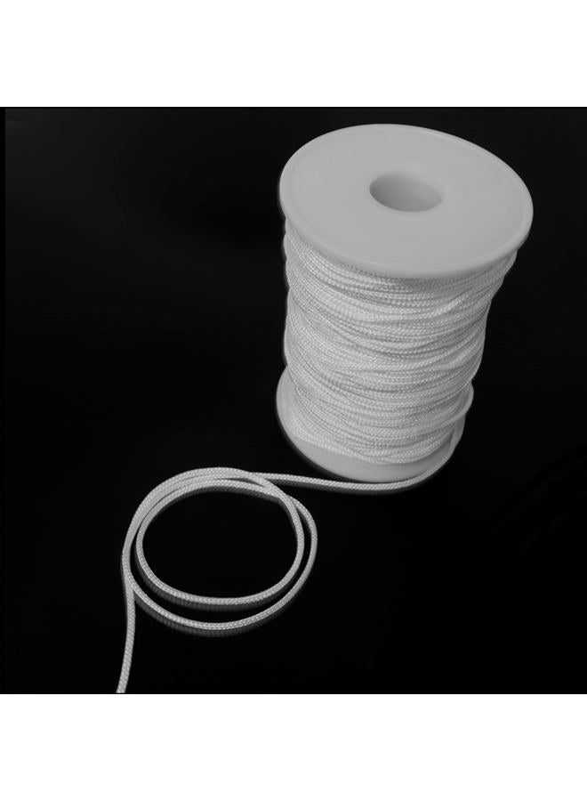 AXLIZER 1PC 2mm Braided Shade Roller Blinds Cord White Pull String Rope, Blinds Lifting Rope, Braided Lift Shade Cord for Aluminum Blind Shade Repair and DIY Crafts Projects - Image 3