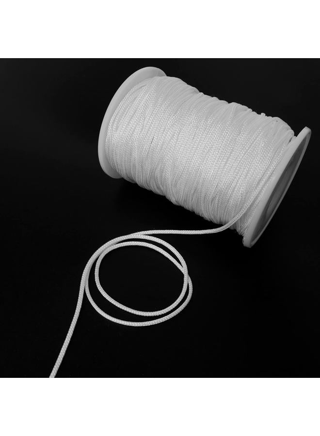 AXLIZER 1PC 2mm Braided Shade Roller Blinds Cord White Pull String Rope, Blinds Lifting Rope, Braided Lift Shade Cord for Aluminum Blind Shade Repair and DIY Crafts Projects - Image 2