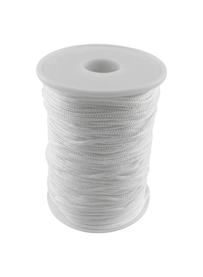 AXLIZER 1PC 2mm Braided Shade Roller Blinds Cord White Pull String Rope, Blinds Lifting Rope, Braided Lift Shade Cord for Aluminum Blind Shade Repair and DIY Crafts Projects - Image 1