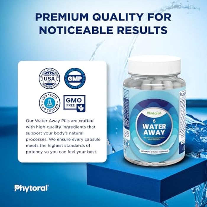 Phytoral Water Retention Pills for Women & Men - Herbal Diuretic Supplements - Fluid Retention Supplement with Dandelion Leaf Extract & Green Tea for Bloating Relief - Pills for Leg & Feet Swelling - 60 Count - Image 3