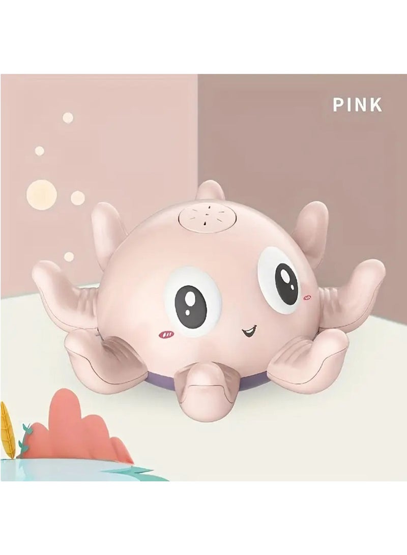 Hihonor Bath Toys for Toddlers, Octopus Light Up Spray Baby Bathtub Toy, Induction Sprinkler Kids Water Toys for Bathroom, Pool, Bathtub (Pink) - Image 1