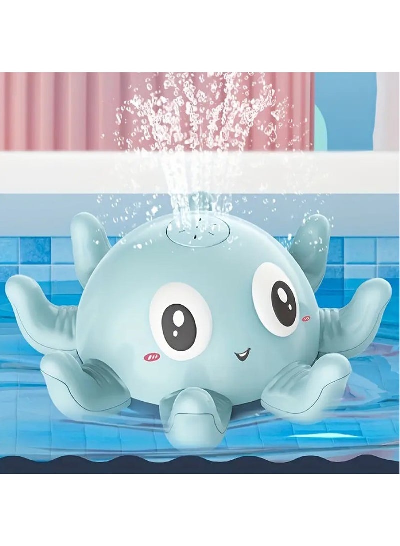 Hihonor Bath Toys for Toddlers, Octopus Light Up Spray Baby Bathtub Toy, Induction Sprinkler Kids Water Toys for Bathroom, Pool, Bathtub (Pink) - Image 2
