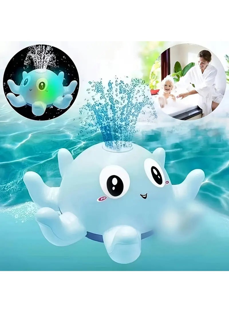 Hihonor Bath Toys for Toddlers, Octopus Light Up Spray Baby Bathtub Toy, Induction Sprinkler Kids Water Toys for Bathroom, Pool, Bathtub (Pink) - Image 3