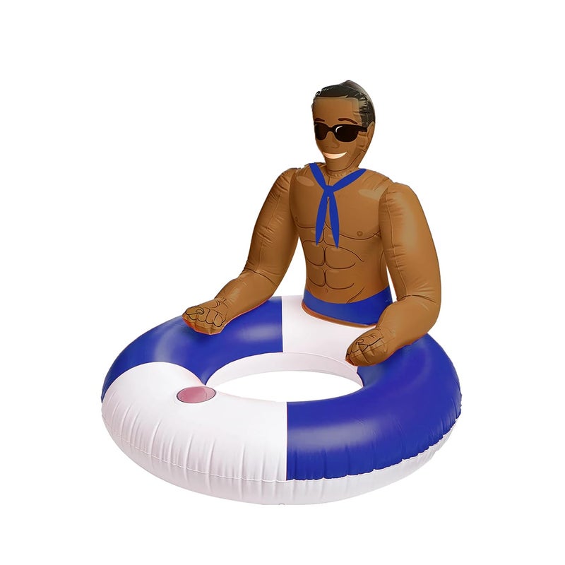 NPW Drinking Buddies Jerry Inflatable Pool Ring Hunky Sailor Pool Float for Summer Pool Parties Bachelorette - Image 3