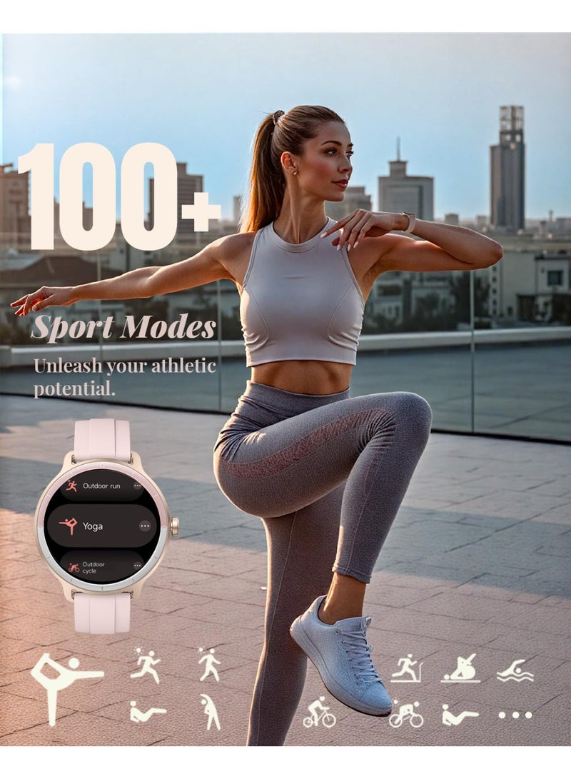 ibsun Smart Watch for Women, Smartwatch Compatible Android and iOS Phone, Answer/Make Calls, Fitness Tracker/Step Counter/Running Watch, Sleep/Heart Rate Monitor, 100 Sports, IP68 Waterproof - Image 2