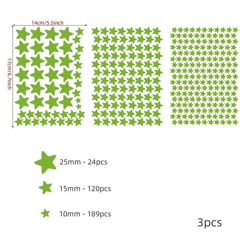 333 Green Luminous Star Wall Sticker Moon And Moon Sticker Combination Bedroom Children'S Room Self-Adhesive Decoration - Image 1