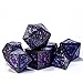 UDIXI Metal DND Dice Set 7PCS Polyhedral Metal Dice Set DD Dragon with Gift Box for Role Playing Games and Other Tabletop Game Purple Sequins - Image 4