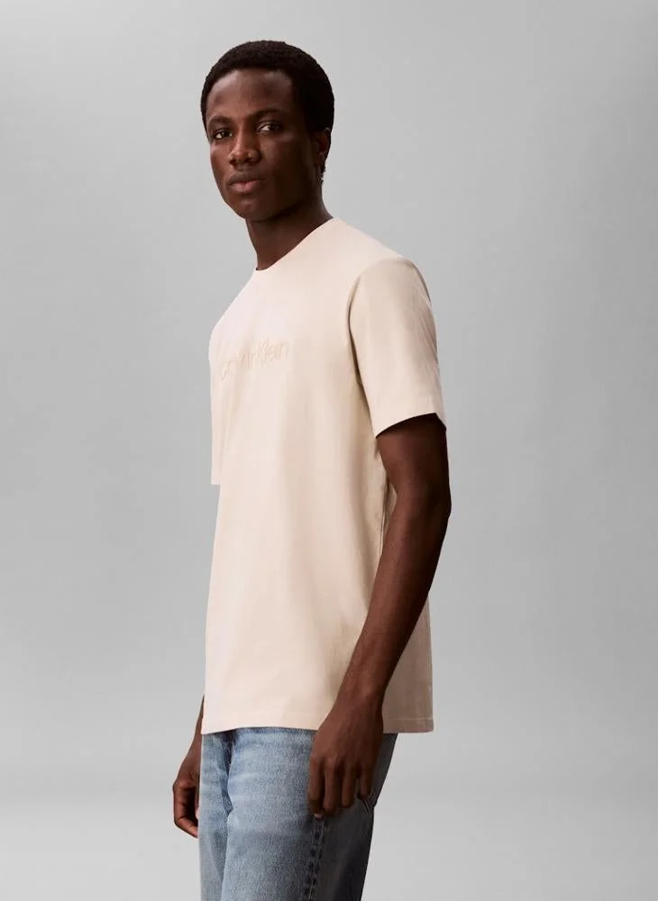 Calvin Klein Oatmeal Graphic Logo T-shirt for Men | Best Price UAE