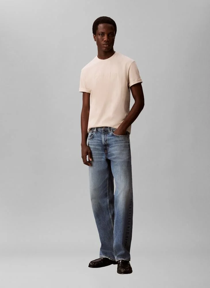 Calvin Klein Oatmeal Graphic Logo T-shirt for Men | Best Price UAE