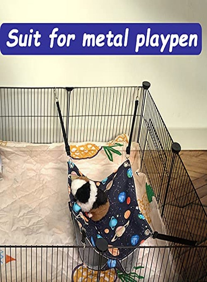 FULUE Ferret Rat Hammock Bed, Ferret Guinea Pig Nation Cage Accessories Kit Set Staff House and Hideouts Cave for Guinea Pig (Black Galaxy) - Image 5