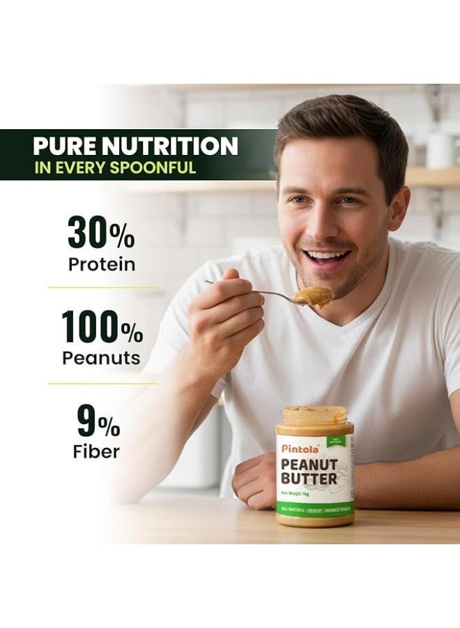 Pintola All Natural Unsweetened Crunchy 340g + Dark Chocolate Creamy 340g Peanut Butter, High in Protein, Gluten Free, Vegan, Cholesterol Free, natural oil on top, mix well, achieve the creaminess. - Image 4