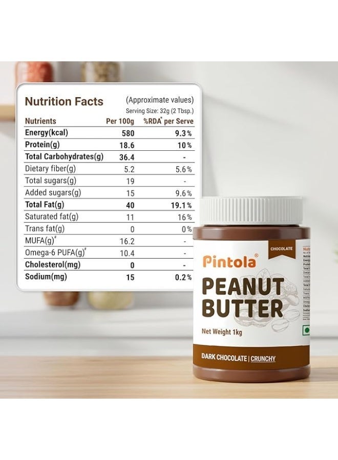 Pintola All Natural Unsweetened Crunchy 340g + Dark Chocolate Creamy 340g Peanut Butter, High in Protein, Gluten Free, Vegan, Cholesterol Free, natural oil on top, mix well, achieve the creaminess. - Image 3