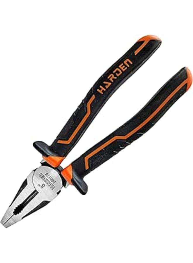 Harden 8" Combination Plier Multi-Functional - Carbon Steel Finish - Ergonomic Handle - 560178