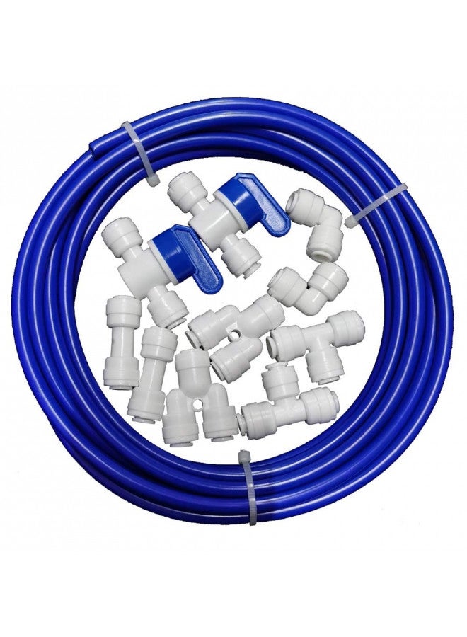 Malida 1/4 inch O.D. Length 32.8ft(10 meters) RO Water Tubing, Hose Pipe for RO Water purifiers System,+ 1/4 O.D quick connector 10pcs - Image 1