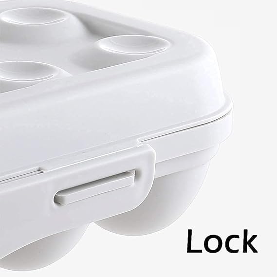 Dino's DINOS 18 Grids Egg Tray Holder Egg Storage Box with Lid Egg Preservation Box Buckle Design Freestanding Egg Tray Suitable for Home Kitchen Refrigerator Container cream - Image 3