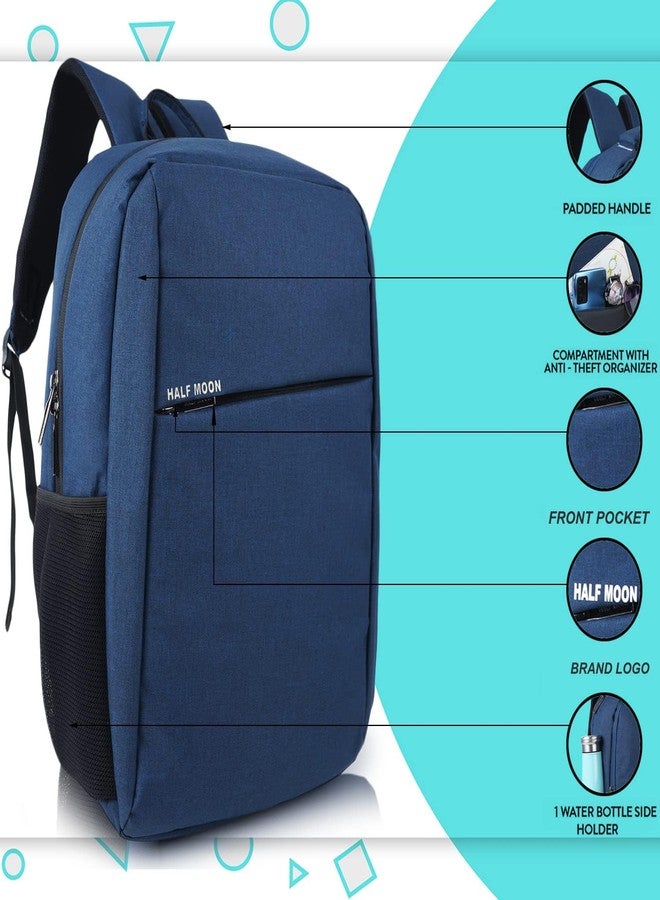 Half Moon 15.6" Laptop Backpack for Men & Women Office & College Bag, Laptop Bags For Men Office Use, Anti-Theft Pocket, Casual Daypack with Padded Laptop Sleeve Lightweight, Water Resistant - Image 2