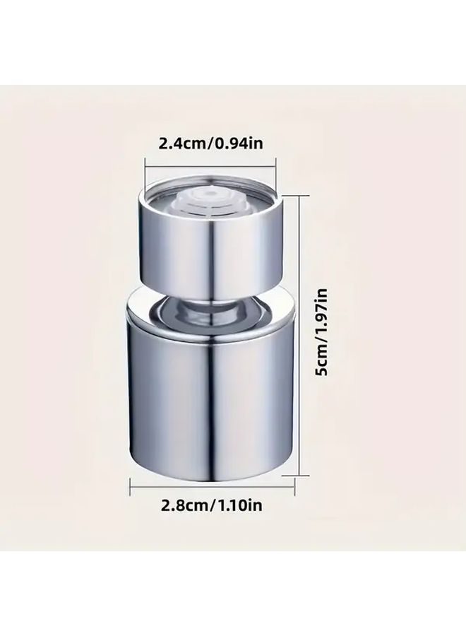 360 Degree Rotating Kitchen Faucet Aerator Silvery Color 2 Spray Modes Splash Proof Easy Install - Image 3