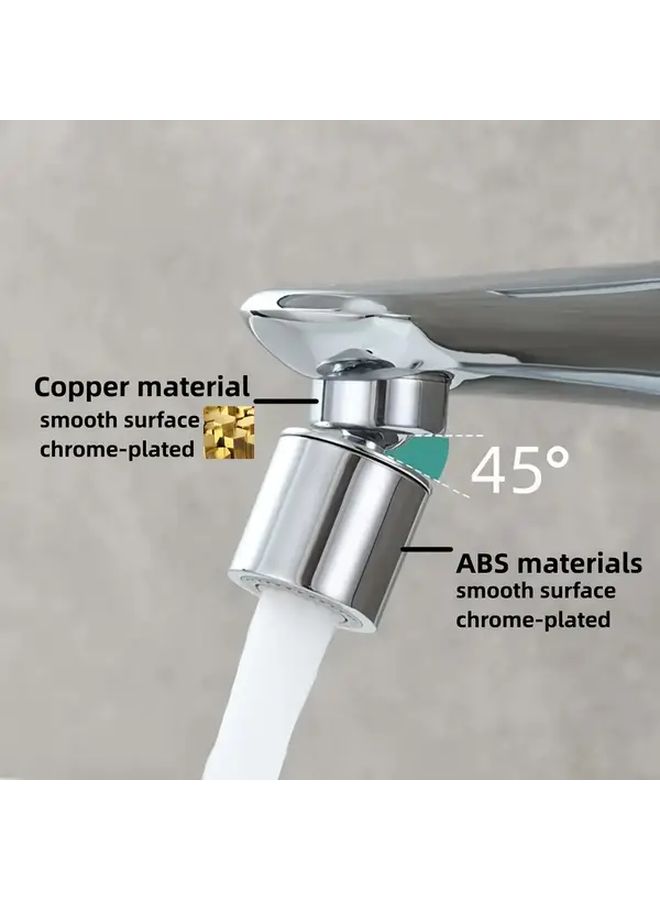 360 Degree Rotating Kitchen Faucet Aerator Silvery Color 2 Spray Modes Splash Proof Easy Install - Image 2