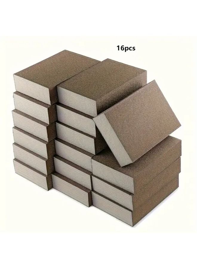 16pcs Medium 120 180 Grit Sphynx Sponge Sanding Blocks For Wood Metal Plasterboard - Image 1
