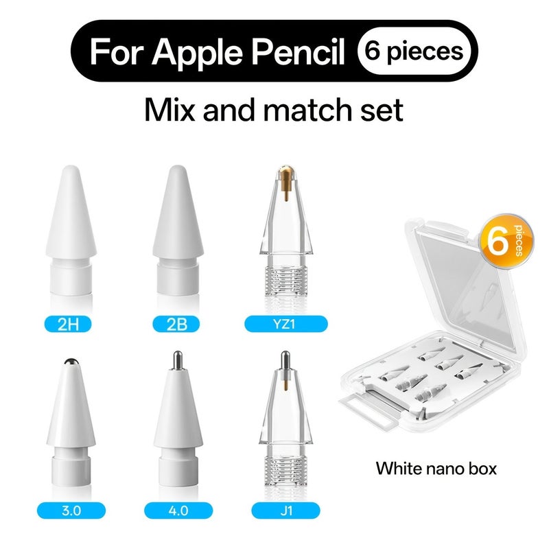 أبيض 3 عب من رؤوس الإبر المعدلة بأنبوب إبرة لطرف قلم iPad مع ورق وطبقة حماية وطرف كتابة معدني - Image 1