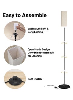 Garlo Floor Lamps for Living Room, Modern LED Standing Lamp Reading Light 3 Color Temperatures Adjustable Bedside Lamps for Bedroom Living Room Office Decor  - Image 2