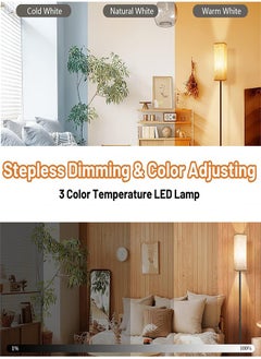 Garlo Floor Lamps for Living Room, Modern LED Standing Lamp Reading Light 3 Color Temperatures Adjustable Bedside Lamps for Bedroom Living Room Office Decor  - Image 3