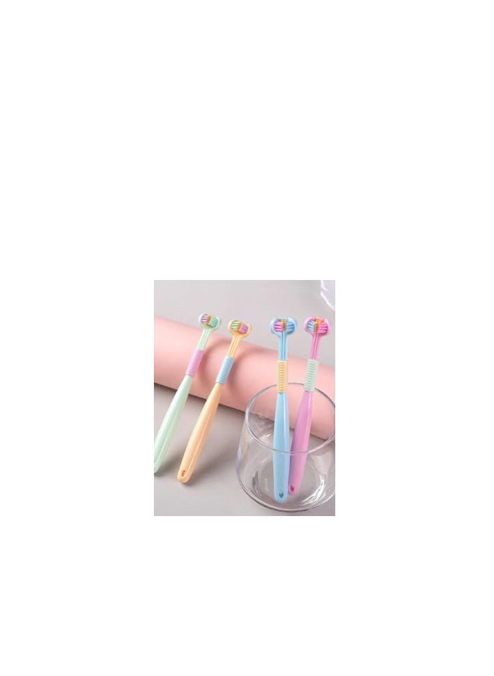Generic Triple Toothbrush with Soft Bristles - Covers All Sides of Teeth Plus Tongue Scraper on Back to Keep Tongue Clean  - Image 4