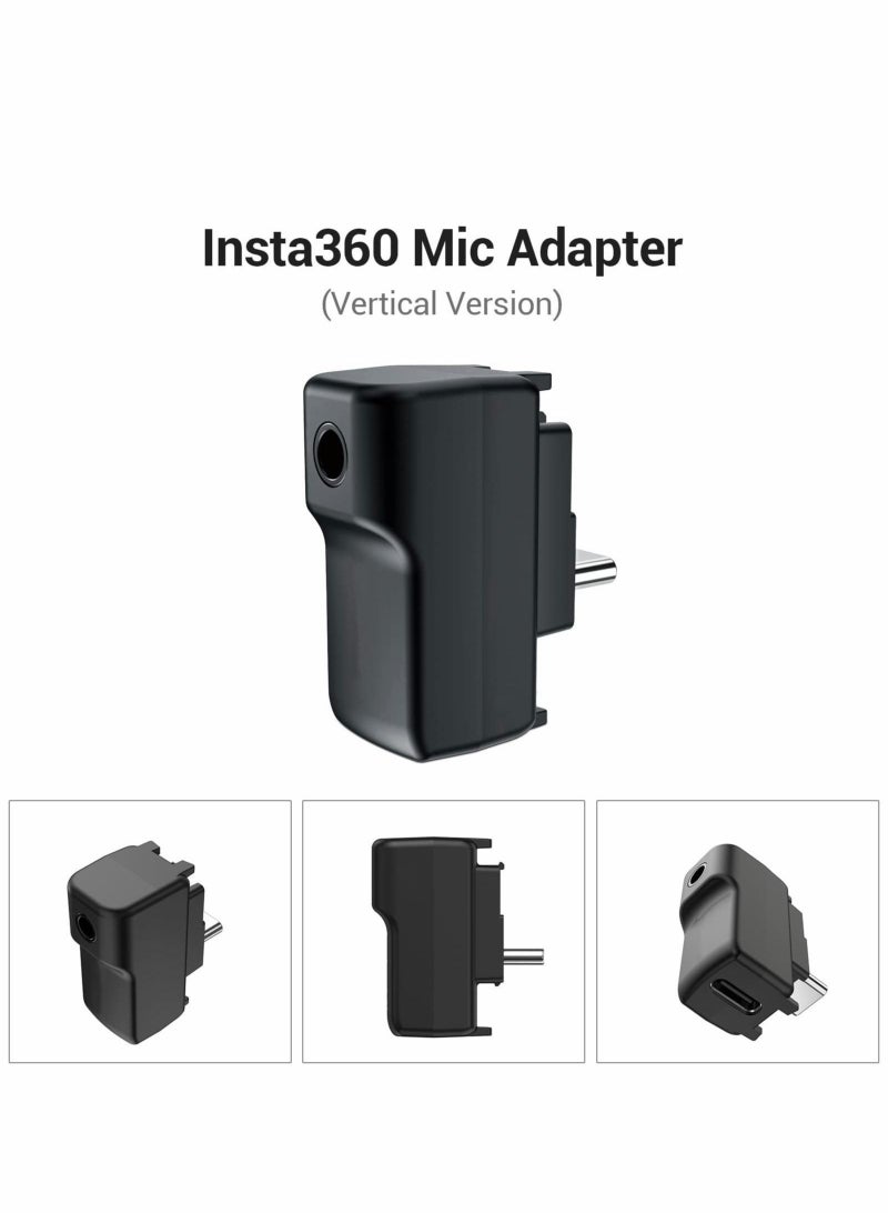 Captaintech ONE X2 Dual Mic Adapter, Upgraded 3.5mm Input Mic Compatible with Insta360 ONE RS 1 Inch X2 Extrenal Microphones and USB-C Port, Insta360 ONE X2 Mic Action Camera Accesories - Image 3