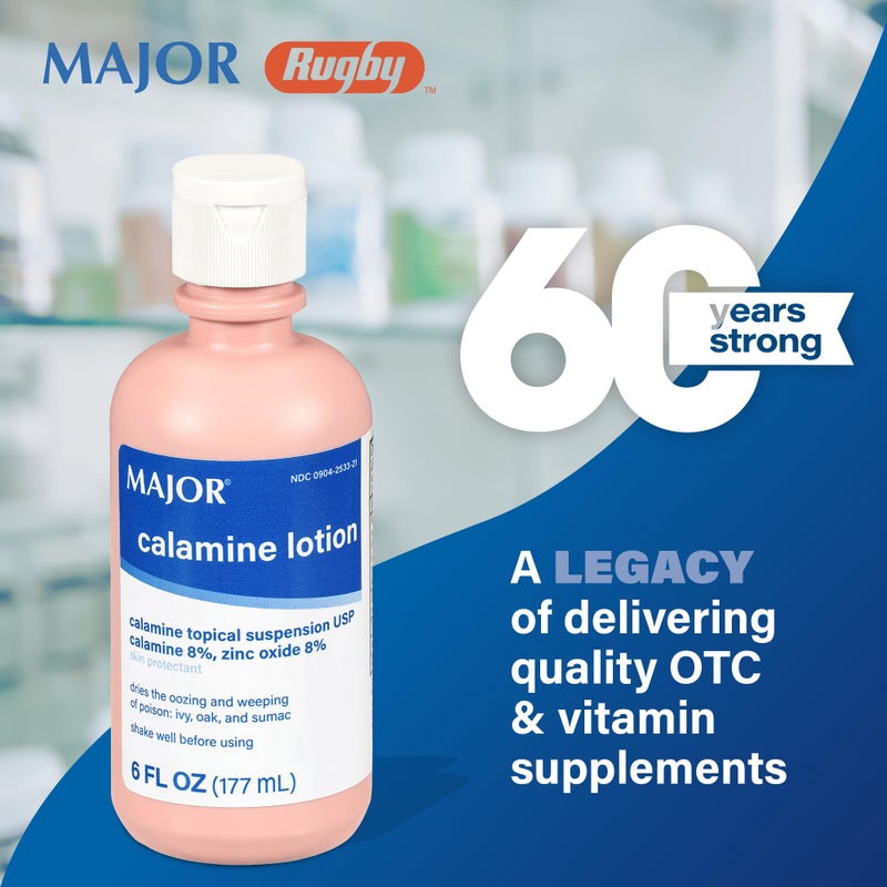 MAJOR Calamine Lotion - Calamine Topical Suspension USP Skin Protectant - 6 Fl Oz (177 mL) (1 Pack) - Image 2