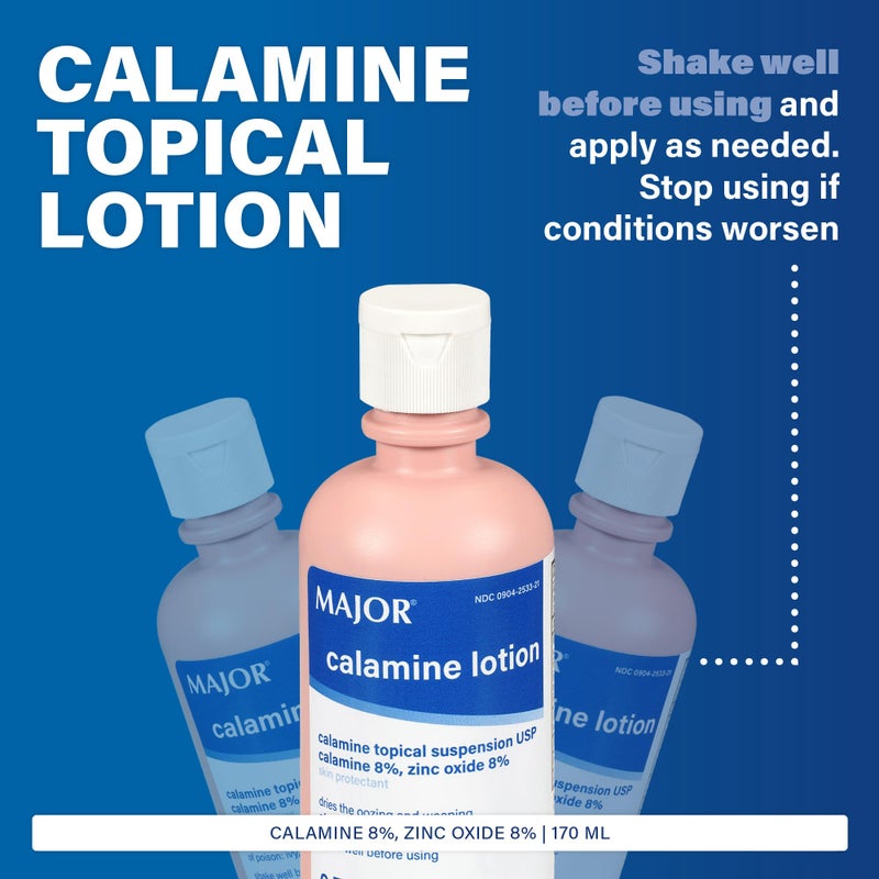 MAJOR Calamine Lotion - Calamine Topical Suspension USP Skin Protectant - 6 Fl Oz (177 mL) (1 Pack) - Image 4