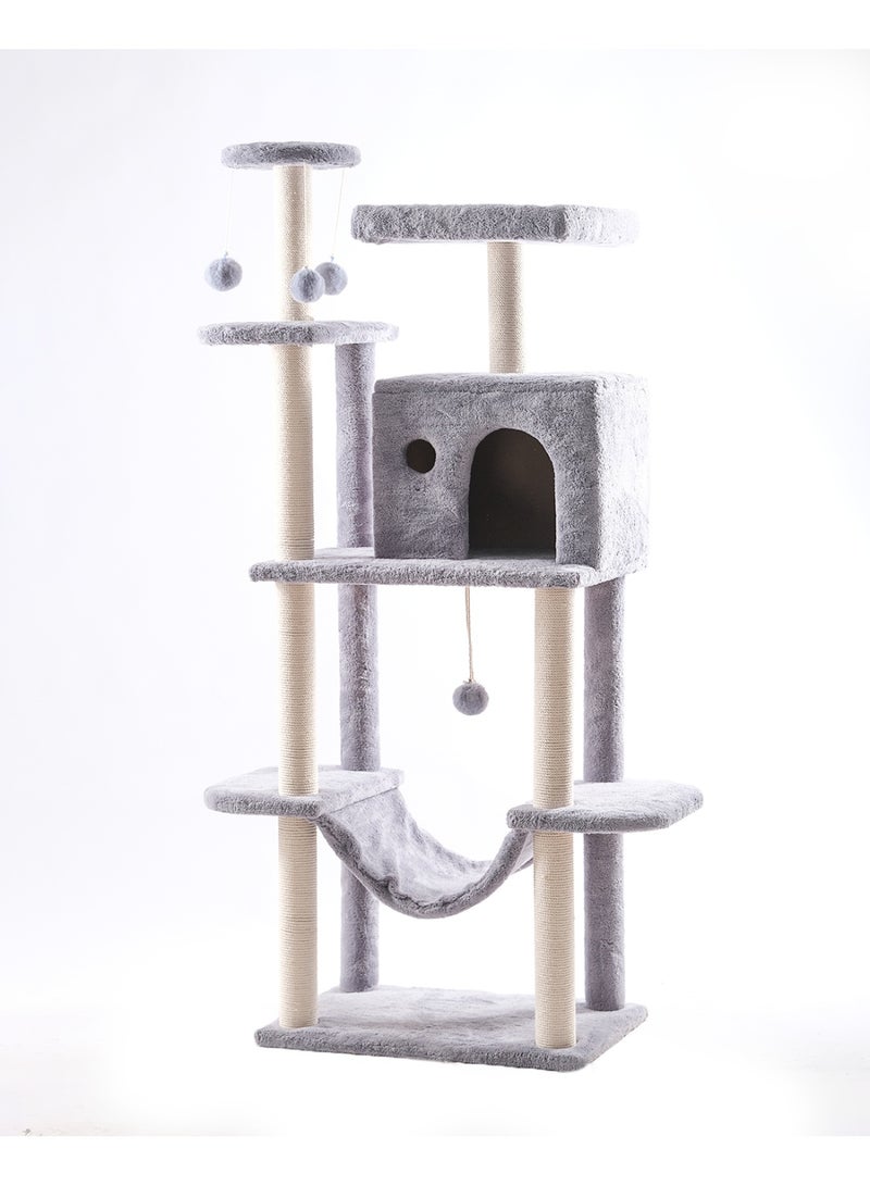 Multi-Level Cat Tree with Condos & Hammocks – 160cm - Image 5