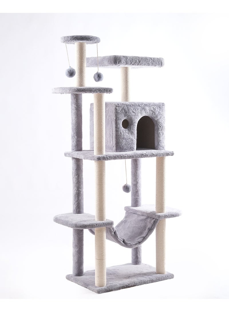 Multi-Level Cat Tree with Condos & Hammocks – 160cm - Image 2