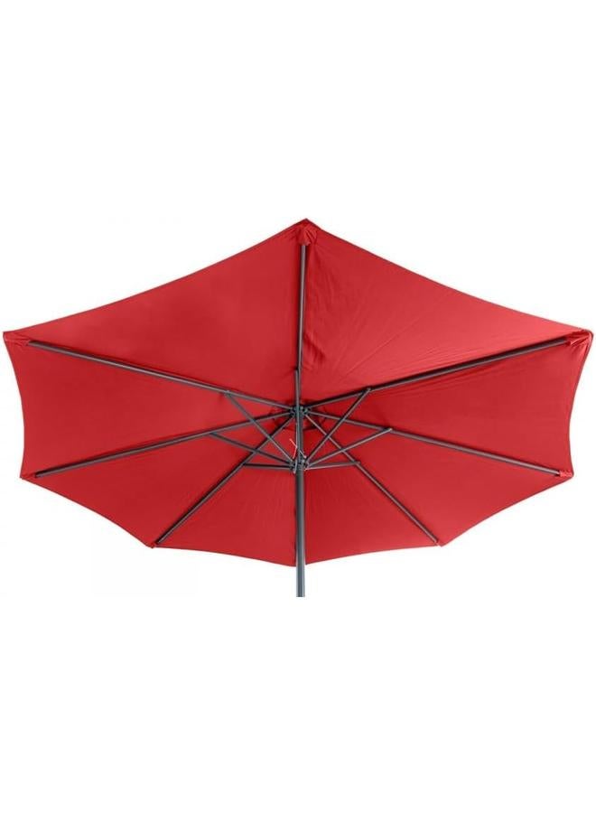 SGC Promotional Hexagonal Umbrella With Crank Size 2.7M Dia Waterproof For Garden Pool Deck Balcony Backyard Color Red - Image 3