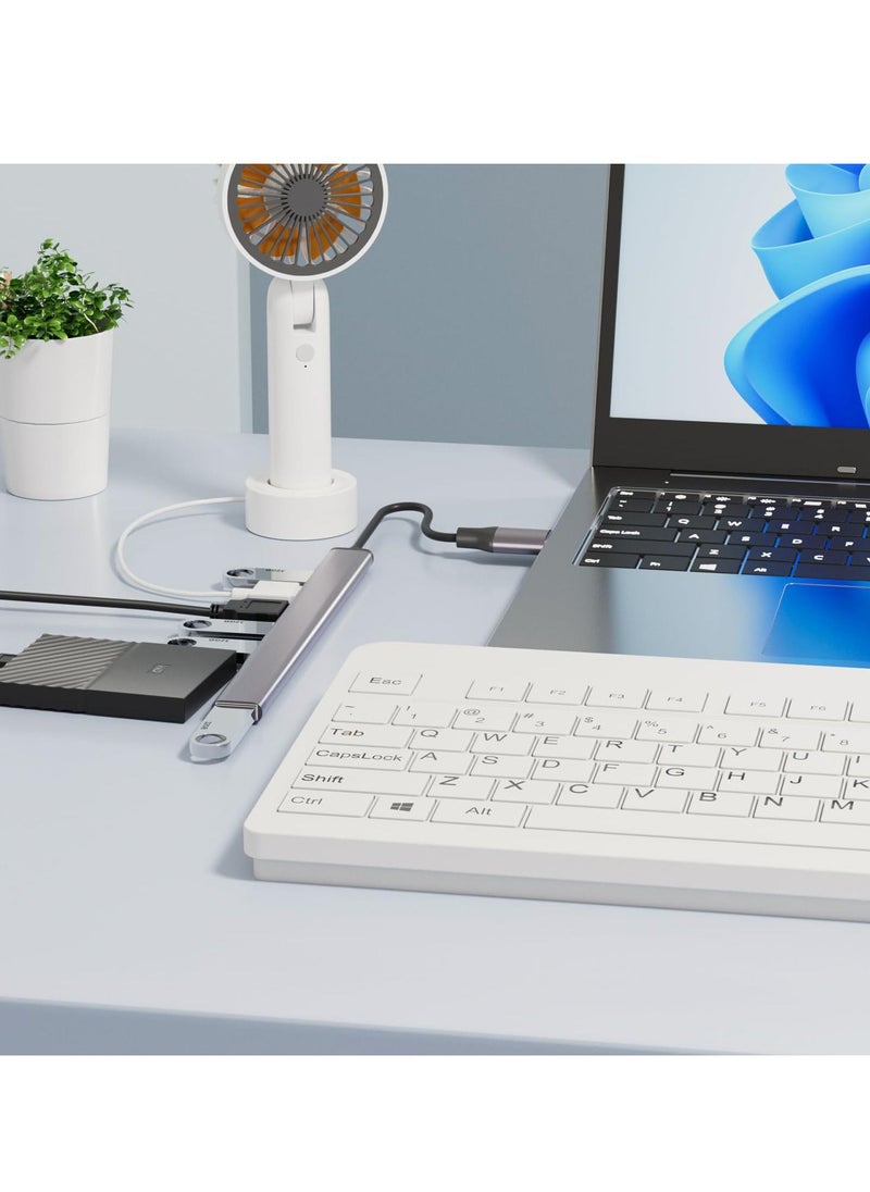 Excefore - Aluminium USB 3.0 7 Port Hub Expander, USB 3.0 hub, Ultra Slim Portable Data Hub for MacBook, Laptop, PC, Mac Pro, Mac Mini, iMac, Surface Pro and More - Image 1