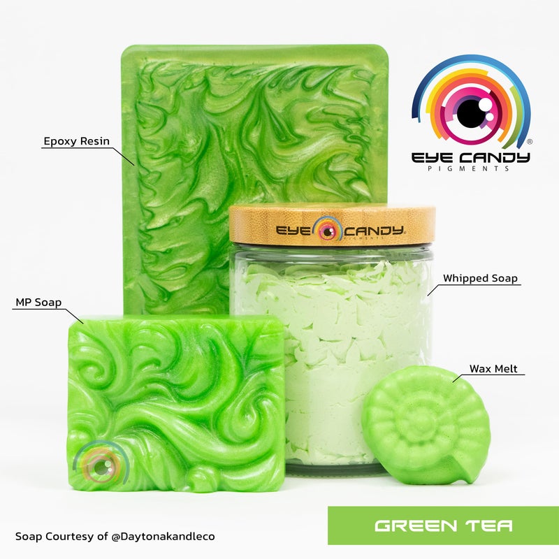 Eye Candy Pigments Premium Green Mica Powder - Green Tea (50gr) - for Epoxy, Resin, Soap, Paint, Woodworking, Acrylic Pouring, Bath Bombs, Fishing Lures - DIY Arts and Crafts Additive - Image 2