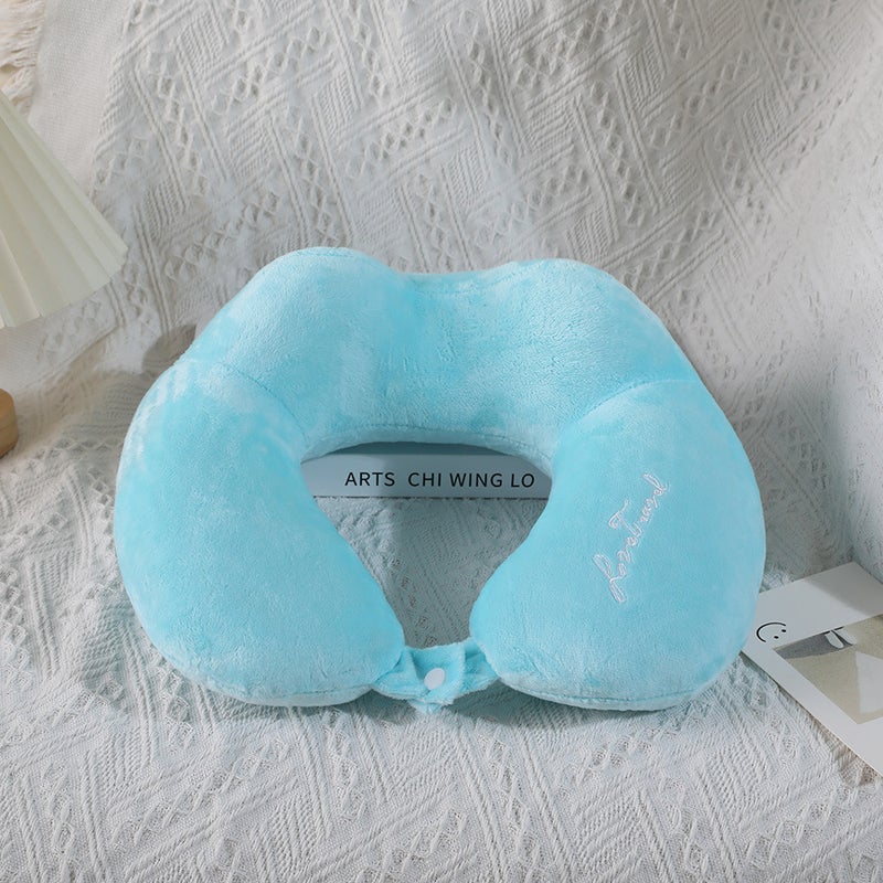 Custom Logo U-shaped Pillow Factory Direct sky blue plane