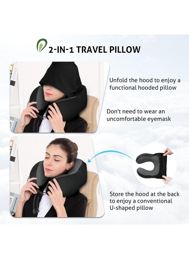 Adofys ADOFYS Travel Pillow for Neck Memory Foam, Hooded Travel Neck Pillow for Adults, Comfortable Neck Pillow for Travel with Hoodie, Flight Pillow, Airplane Pillow, Travel Cushion for Plane Car Train - Image 3