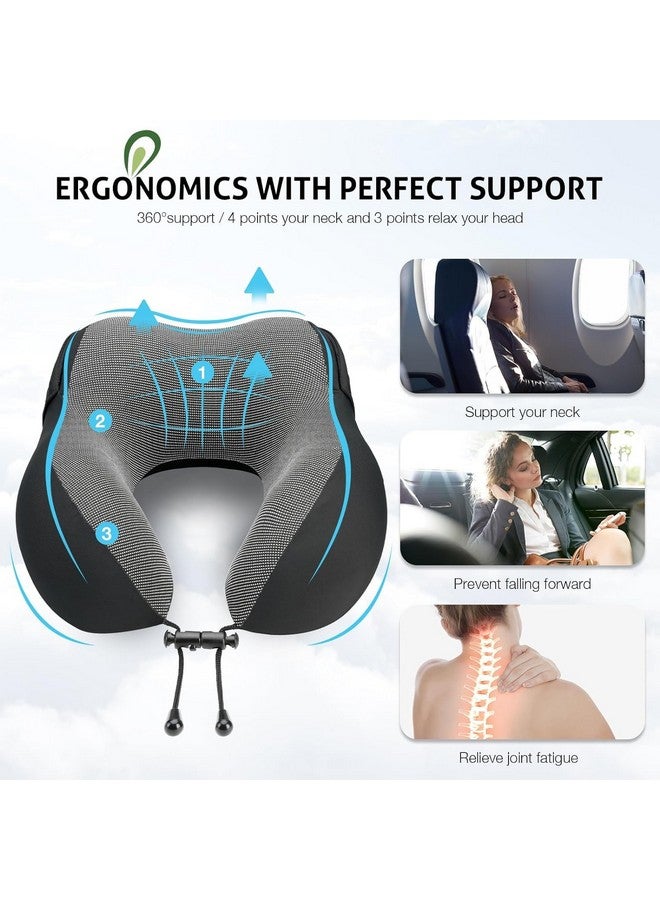 Adofys ADOFYS Travel Pillow for Neck Memory Foam, Hooded Travel Neck Pillow for Adults, Comfortable Neck Pillow for Travel with Hoodie, Flight Pillow, Airplane Pillow, Travel Cushion for Plane Car Train - Image 4