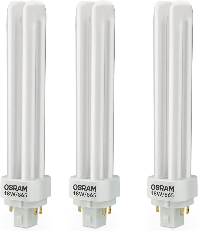 OSRAM Home Decorative And Durable 18 Watts 4 Pin Day Light Cfl Bulb (Pack Of 3) - White - Image 1