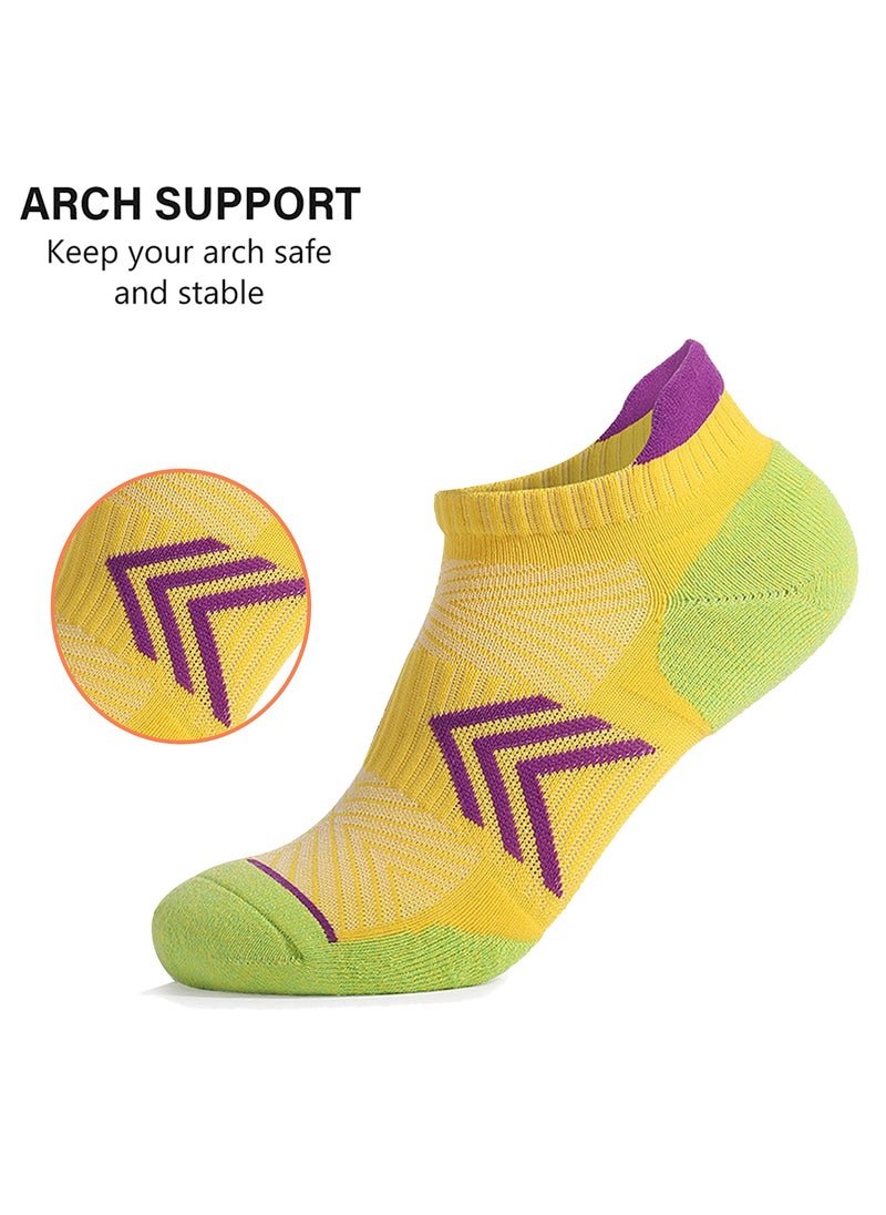SYOSI - 3 Pairs Womens Ankle Compression Running Socks, Cushioned Low Cut Athletic Socks with Arch Support - Image 1