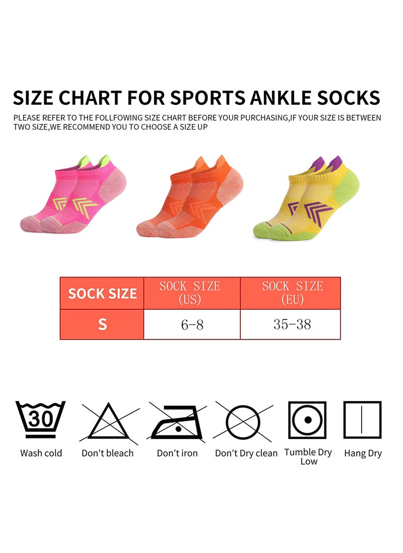 SYOSI - 3 Pairs Womens Ankle Compression Running Socks, Cushioned Low Cut Athletic Socks with Arch Support - Image 1