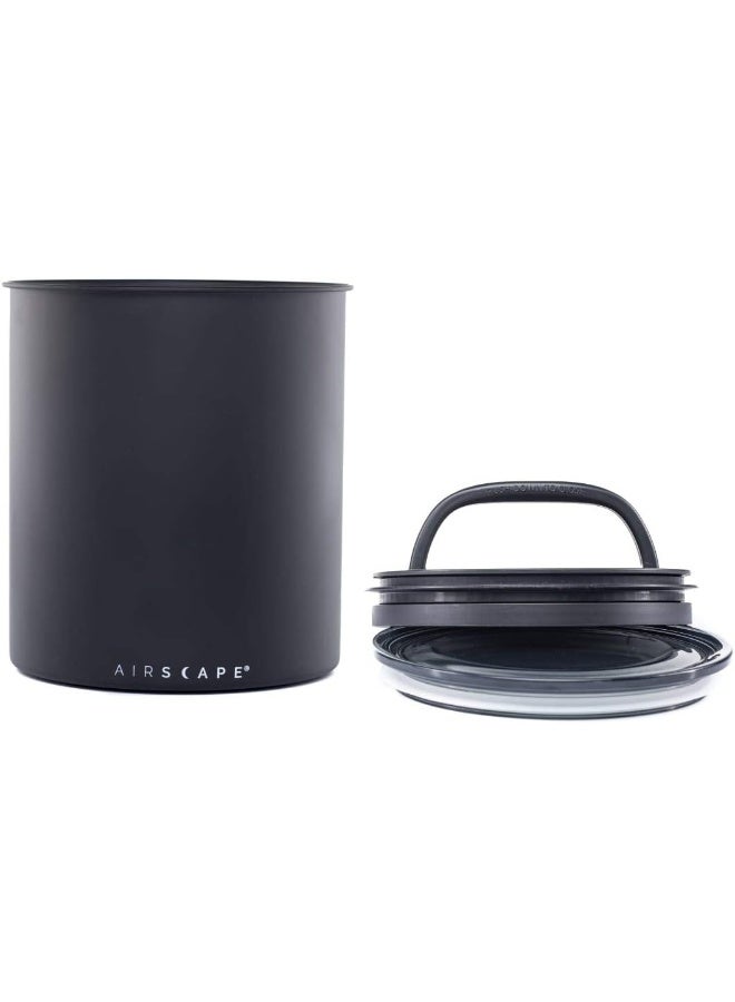Planetary Design AirScape Kilo Coffee Storage Canister - Large Food Container Patented Airtight Lid 2-Way Valve Preserve Freshness Holds 2.2 lb Dry Beans (Matte Black) - Image 1