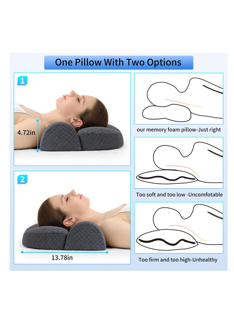 Excefore High Density Space Cervical Memory Foam Pillow, Contour Pillow for Neck and Shoulder Pain, Ergonomic Orthopedic Sleeping Support Pillow for Side, Back, and Stomach Sleepers - Image 3