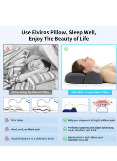 Excefore High Density Space Cervical Memory Foam Pillow, Contour Pillow for Neck and Shoulder Pain, Ergonomic Orthopedic Sleeping Support Pillow for Side, Back, and Stomach Sleepers  - Image 5