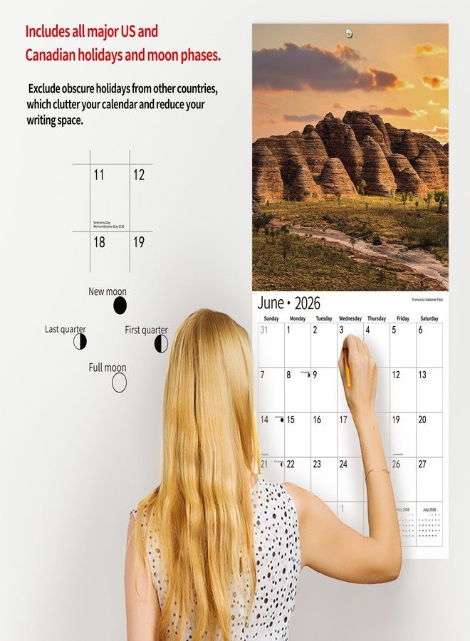 windrio 2026 Wall Calendar,Calendar 2026, November 2025 - December 2026, Wall Calendar National Parks, 12" x 24" Opened,Full Page Months Thick & Sturdy Paper for Calendar Organizing & Planning - Image 5