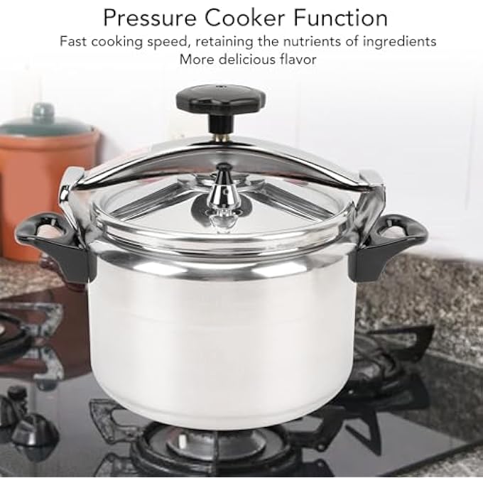 ريحني قدر ضغط احترافي بسعة كبيرة 7 لتر، وعاء تعليب من الألومنيوم، آمن وفعال، غير مطلي، وعاء تعليب ضغط مزدوج، وعاء طهي سريع فوري لموقد الغاز - Image 5