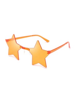 Star Shape Rimless Sunglasses Funny Pentagram Eyewear Óculos De Natal Decoração Óculos De Festa Gafas De Sol Para Hombre-Lenses Color:Orange
