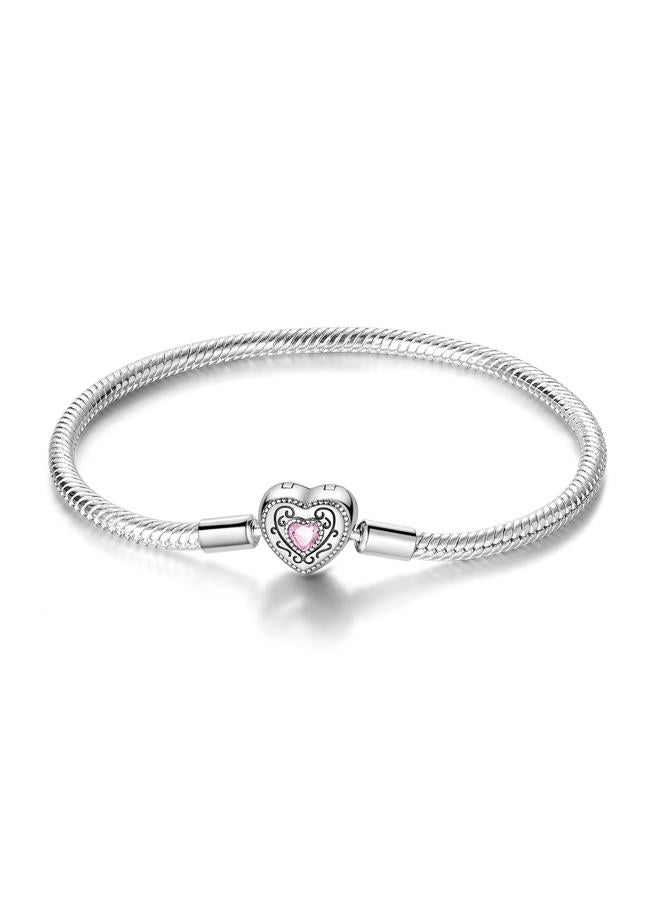 MULA 925 Sterling Silver Snake Chain Charm Bracelet Butterfly Heart Clover with 5A Cubic Zirconia for Women Girls Gift for Her - Image 1