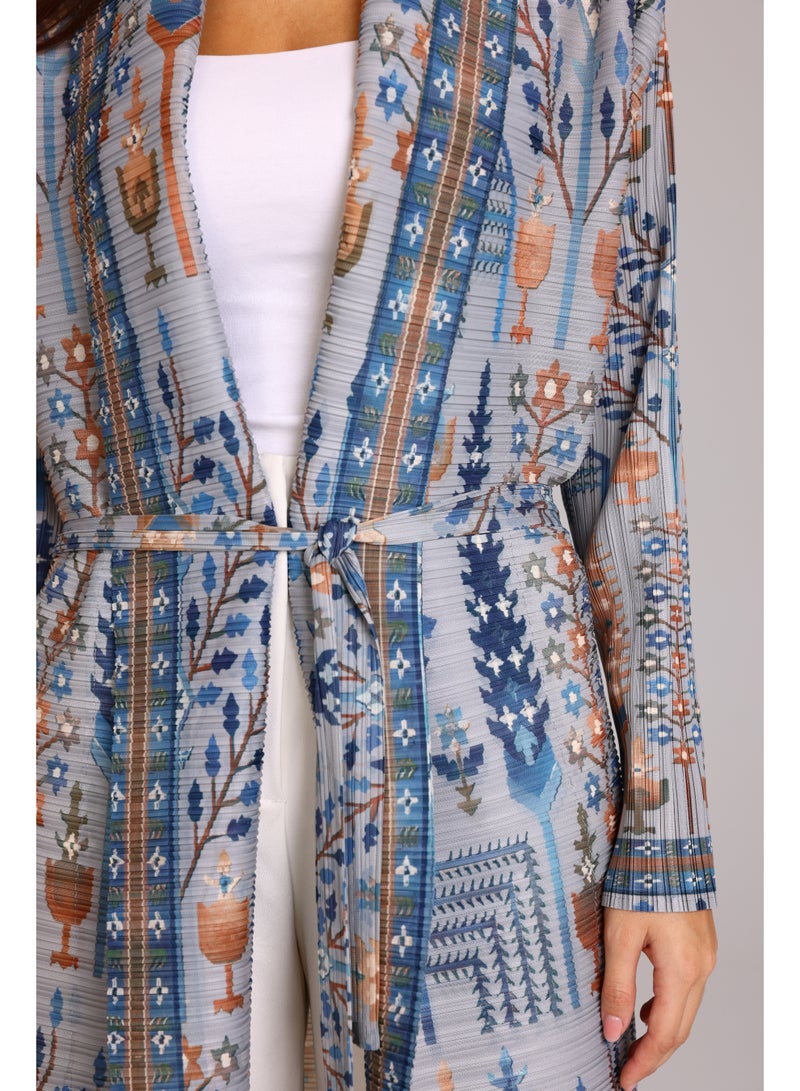 اكسا عباية مفتوحة نقش بوهيمي مقاس واحد - Image 5