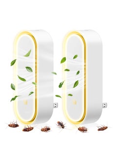 SYOSI Ultrasonic Pest Repeller with Night Light, Indoor Pest Control Electronic Insect Pest Repellent Plug In Forcockroaches, Spiders, Mosquitoes, Antshome Kitchen Warehouse(European Regulations)(2 Pcs )  - Image 1